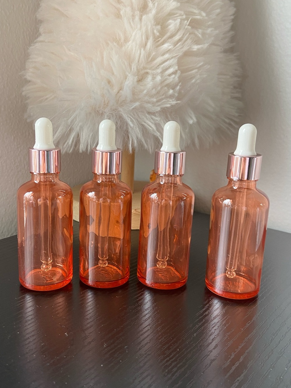 Rose Glass Dropper Bottles with Glass Dropper, 50ml 4pk